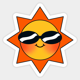 Retro Cool Happy Sun Vintage 70s Sticker